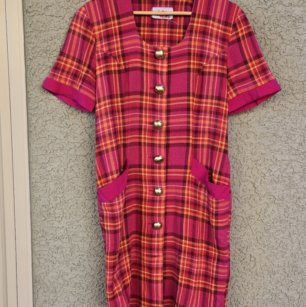Irresistible By Sue Eng Vintage Plaid Dress